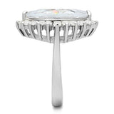 SS027 - Silver 925 Sterling Silver Ring with AAA Grade CZ  in Clear