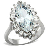 SS027 - Silver 925 Sterling Silver Ring with AAA Grade CZ in Clear - Alamode - Flyclothing LLC