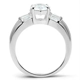 SS028 - Silver 925 Sterling Silver Ring with AAA Grade CZ in Clear - Alamode - Flyclothing LLC