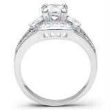 SS030 - Silver 925 Sterling Silver Ring with AAA Grade CZ in Clear - Alamode - Flyclothing LLC