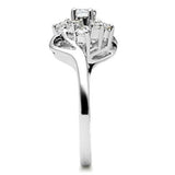 SS032 - Silver 925 Sterling Silver Ring with AAA Grade CZ  in Clear - Alamode