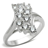 SS033 - Silver 925 Sterling Silver Ring with AAA Grade CZ  in Clear - Alamode