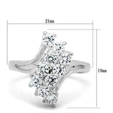 SS033 - Silver 925 Sterling Silver Ring with AAA Grade CZ in Clear - Alamode - Flyclothing LLC
