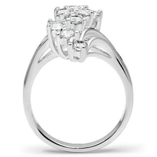 SS033 - Silver 925 Sterling Silver Ring with AAA Grade CZ in Clear - Alamode - Flyclothing LLC