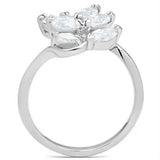 SS034 - Silver 925 Sterling Silver Ring with AAA Grade CZ in Clear - Alamode - Flyclothing LLC