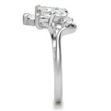 SS034 - Silver 925 Sterling Silver Ring with AAA Grade CZ in Clear - Alamode - Flyclothing LLC