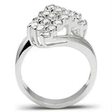 SS035 - Silver 925 Sterling Silver Ring with AAA Grade CZ in Clear - Alamode - Flyclothing LLC