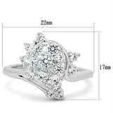 SS036 - Silver 925 Sterling Silver Ring with AAA Grade CZ in Clear - Alamode - Flyclothing LLC