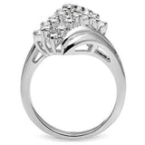 SS038 - Silver 925 Sterling Silver Ring with AAA Grade CZ  in Clear - Alamode