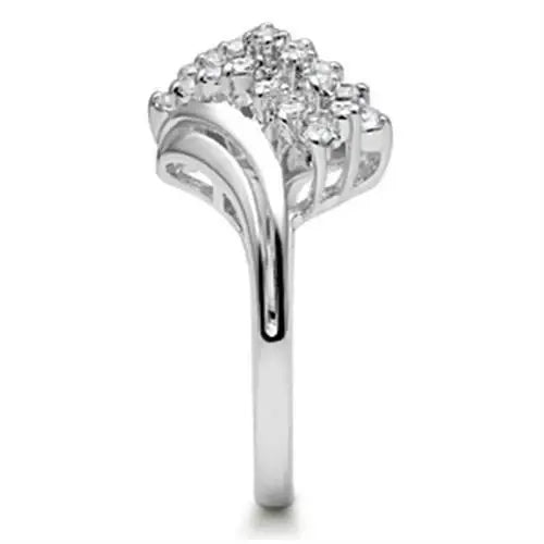 SS038 - Silver 925 Sterling Silver Ring with AAA Grade CZ in Clear - Alamode - Flyclothing LLC