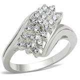 SS038 - Silver 925 Sterling Silver Ring with AAA Grade CZ  in Clear