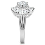 SS039 - Silver 925 Sterling Silver Ring with AAA Grade CZ  in Clear - Alamode