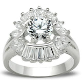 SS039 - Silver 925 Sterling Silver Ring with AAA Grade CZ  in Clear - Alamode