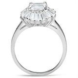 SS040 - Silver 925 Sterling Silver Ring with AAA Grade CZ in Clear - Alamode - Flyclothing LLC