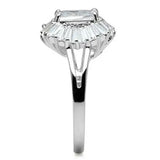 SS040 - Silver 925 Sterling Silver Ring with AAA Grade CZ in Clear - Alamode - Flyclothing LLC