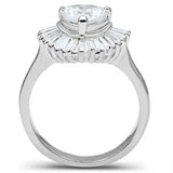 SS041 - Silver 925 Sterling Silver Ring with AAA Grade CZ in Clear - Alamode - Flyclothing LLC