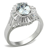 SS042 - Silver 925 Sterling Silver Ring with AAA Grade CZ  in Clear - Alamode