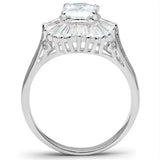 SS042 - Silver 925 Sterling Silver Ring with AAA Grade CZ in Clear - Alamode - Flyclothing LLC