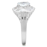 SS042 - Silver 925 Sterling Silver Ring with AAA Grade CZ  in Clear - Alamode