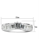 SS044 - Silver 925 Sterling Silver Ring with AAA Grade CZ in Clear - Alamode - Flyclothing LLC
