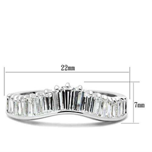 SS044 - Silver 925 Sterling Silver Ring with AAA Grade CZ in Clear - Alamode - Flyclothing LLC
