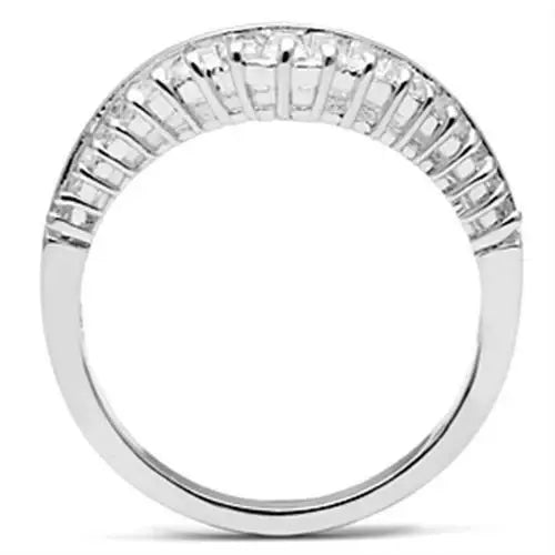 SS044 - Silver 925 Sterling Silver Ring with AAA Grade CZ in Clear - Alamode - Flyclothing LLC