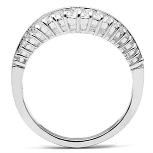 SS044 - Silver 925 Sterling Silver Ring with AAA Grade CZ in Clear - Alamode - Flyclothing LLC