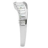 SS044 - Silver 925 Sterling Silver Ring with AAA Grade CZ  in Clear