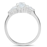 SS045 - Silver 925 Sterling Silver Ring with AAA Grade CZ in Clear - Alamode - Flyclothing LLC