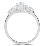 SS045 - Silver 925 Sterling Silver Ring with AAA Grade CZ  in Clear - Alamode