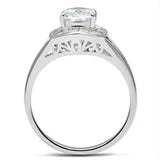 SS046 - Silver 925 Sterling Silver Ring with AAA Grade CZ in Clear - Alamode - Flyclothing LLC