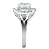 SS046 - Silver 925 Sterling Silver Ring with AAA Grade CZ in Clear - Alamode - Flyclothing LLC