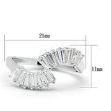 SS047 - Silver 925 Sterling Silver Ring with AAA Grade CZ in Clear - Alamode - Flyclothing LLC