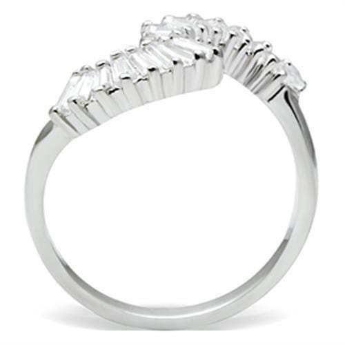 SS047 - Silver 925 Sterling Silver Ring with AAA Grade CZ in Clear - Alamode - Flyclothing LLC