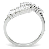 SS047 - Silver 925 Sterling Silver Ring with AAA Grade CZ  in Clear - Alamode