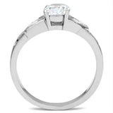SS048 - Silver 925 Sterling Silver Ring with AAA Grade CZ in Clear - Alamode - Flyclothing LLC
