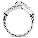 SS050 - Silver 925 Sterling Silver Ring with AAA Grade CZ in Clear - Alamode - Flyclothing LLC