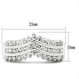 SS051 - Silver 925 Sterling Silver Ring with AAA Grade CZ in Clear - Alamode - Flyclothing LLC