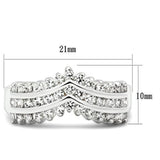 SS051 - Silver 925 Sterling Silver Ring with AAA Grade CZ  in Clear - Alamode