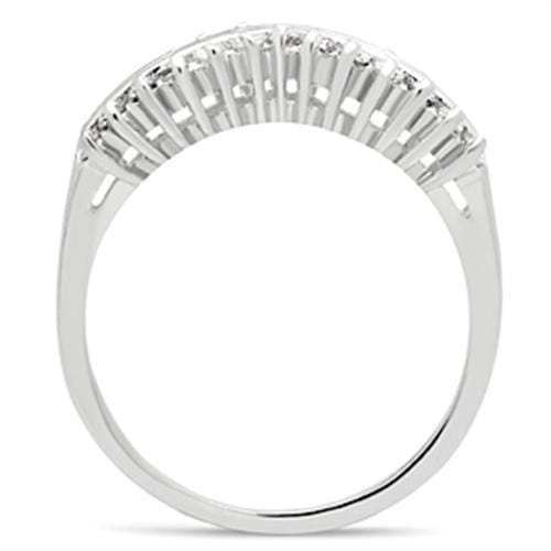 SS051 - Silver 925 Sterling Silver Ring with AAA Grade CZ in Clear - Alamode - Flyclothing LLC