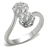 SS052 - Silver 925 Sterling Silver Ring with AAA Grade CZ  in Clear - Alamode
