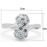 SS052 - Silver 925 Sterling Silver Ring with AAA Grade CZ  in Clear - Alamode
