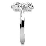 SS052 - Silver 925 Sterling Silver Ring with AAA Grade CZ in Clear - Alamode - Flyclothing LLC