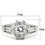SS053 - Silver 925 Sterling Silver Ring with AAA Grade CZ  in Clear - Alamode