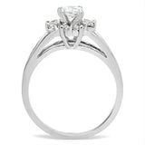 SS053 - Silver 925 Sterling Silver Ring with AAA Grade CZ in Clear - Alamode - Flyclothing LLC