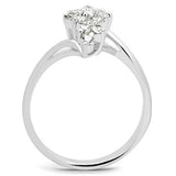 SS054 - Silver 925 Sterling Silver Ring with AAA Grade CZ  in Clear - Alamode