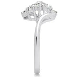 SS054 - Silver 925 Sterling Silver Ring with AAA Grade CZ in Clear - Alamode - Flyclothing LLC