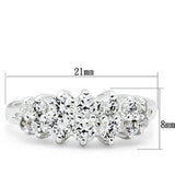 SS056 - Silver 925 Sterling Silver Ring with AAA Grade CZ in Clear - Alamode - Flyclothing LLC