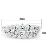 SS056 - Silver 925 Sterling Silver Ring with AAA Grade CZ  in Clear - Alamode