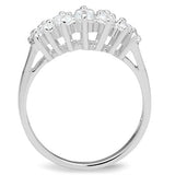 SS056 - Silver 925 Sterling Silver Ring with AAA Grade CZ  in Clear